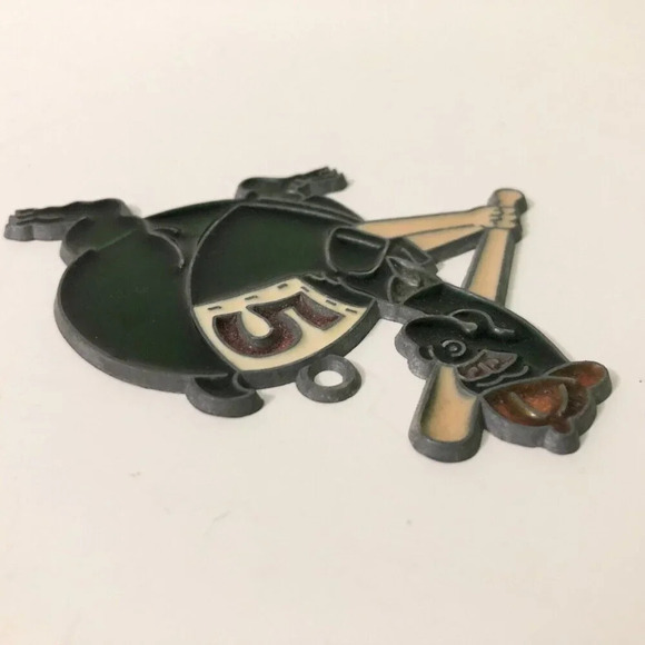 Vtg Dinosaur  Playing Baseball Suncatcher Small Window Hanging - Picture 9 of 12